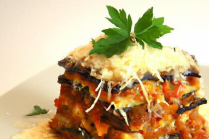 Layered Delight: Eggplant Lasagna with Ricotta & Mozzarella