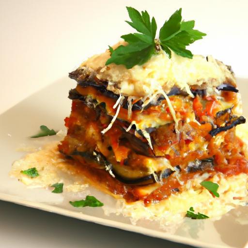 Layered Delight: Eggplant Lasagna with Ricotta & Mozzarella