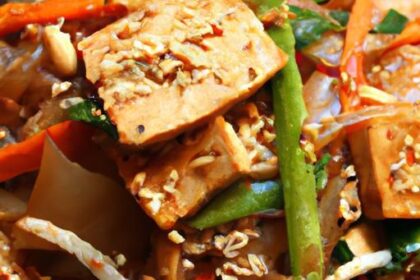 Savor Tofu & Veggie Pad Thai: A Rice Noodle Delight
