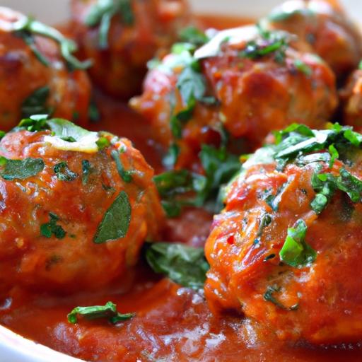 Savory Baked Chicken Meatballs in Classic Marinara Sauce