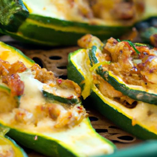 Crispy Air⁢ Fryer ⁤Stuffed Zucchini Boats: A Flavorful Delight