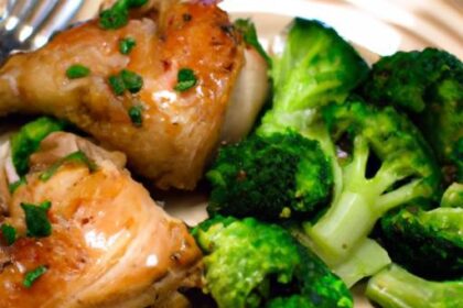 Savory Garlic Herb Chicken Thighs with Crispy Roasted Broccoli
