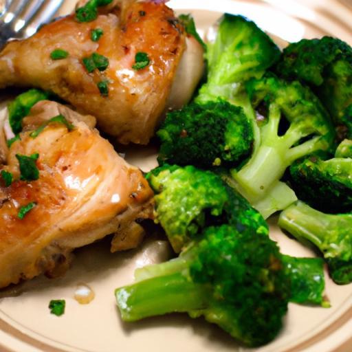 Savory Garlic Herb Chicken Thighs with Crispy Roasted Broccoli