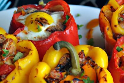 Sunrise Delights: Veggie-Stuffed Peppers with Eggs Recipe