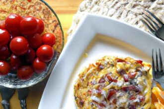 Twist on Breakfast: Pasta Omelette with Cherry Tomatoes & Cheese