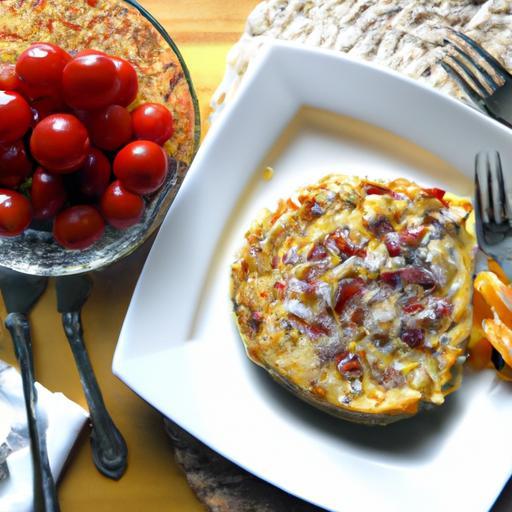 Twist on Breakfast: Pasta Omelette with Cherry Tomatoes & Cheese