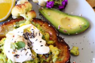 Crunchy Cauliflower Toast with Creamy Avocado & Egg Delight