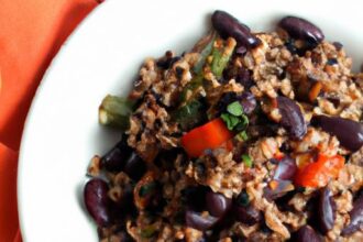 Hearty Vegan Chili with Black Beans and Nutty Bulgur Blend