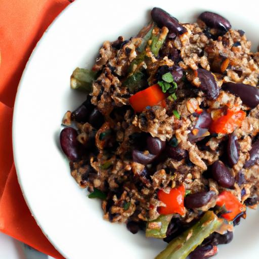 Hearty Vegan Chili with Black Beans and Nutty Bulgur Blend