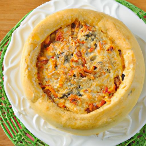 Morning Magic: Savory Breakfast Spaghetti Pie with Mushrooms