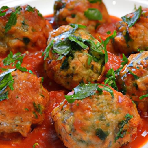Savory Baked Chicken Meatballs in Zesty Marinara Sauce