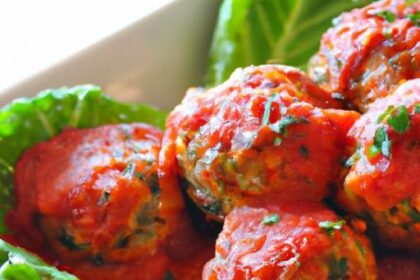 Savory Baked Chicken Meatballs in Zesty Marinara Sauce