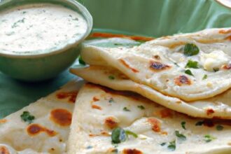 Flaky Lachha Paratha Perfectly Paired with Creamy Yogurt