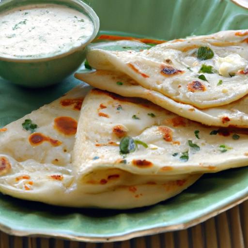 Flaky Lachha Paratha Perfectly Paired with Creamy Yogurt