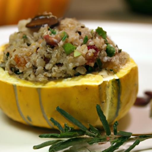 Hearty Stuffed Acorn Squash with Quinoa & black Beans