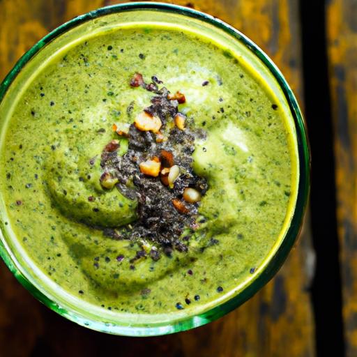 Energize Your Day: green Smoothie with Hemp Seeds Power