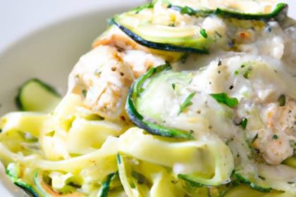 Creamy Chicken Alfredo Meets Zucchini Noodles Delight